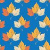 Maple Leaves on Blue